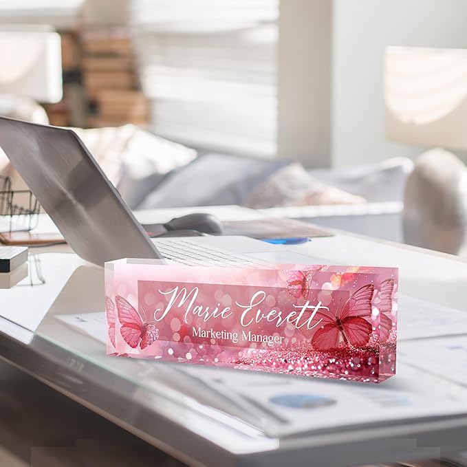 Custom Name Plate for Desk | Personalized Desk Name Plate | Personalized Boss Employee Appreciation Gifts | Acrylic Name Plate Office Desk Accessories