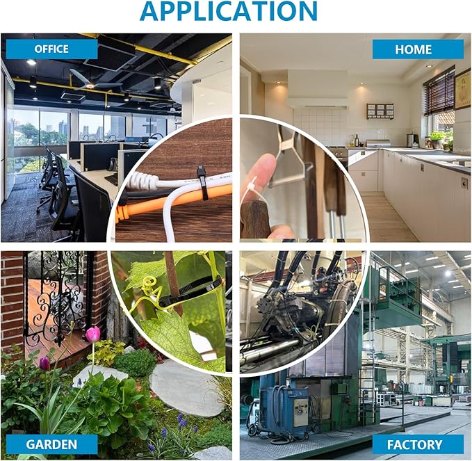 1000PCS 10 inch Black Zip Ties 75LBS Tensile Strength Self-Locking heavy duty UV Resistant Cable Tie Wraps for indoor and outdoor use(Black)