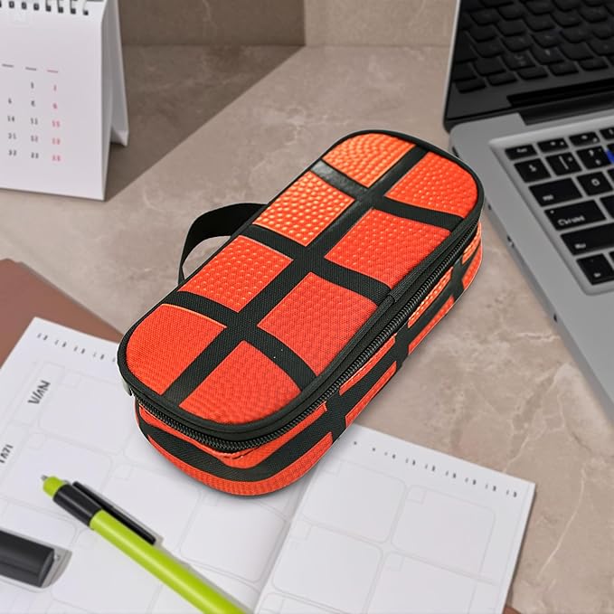 Basketball Pencil Case Pencil Pouch Large Capacity Pen Bag School Office Organizer Stationery Storage Box For Girls Boys Teen Kids