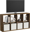 8 Cube Storage Organizer, Cube Shelf with Heavy-Duty Thick Boards, 25.12" L x 9.37" W x 48.74" H, Smooth Easy-Clean Panels, Simple Assembly, for Living Room Bedroom Office, Brown