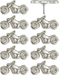 Motorcycle Push Pins - Silver Metal Motorcycle Pins - for Cork Board, Maps, or Lapel Pin Use - Designed in USA - Set of 10