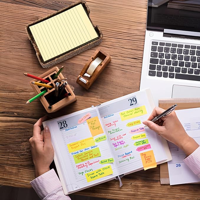 4 x 6 Inch Sticky Note Holder,Seagrass Post It Note Dispenser,Woven Sticky Note Dispenser,Farmhouse Style Post It Holder for Home Office Desk Decor,Coffee