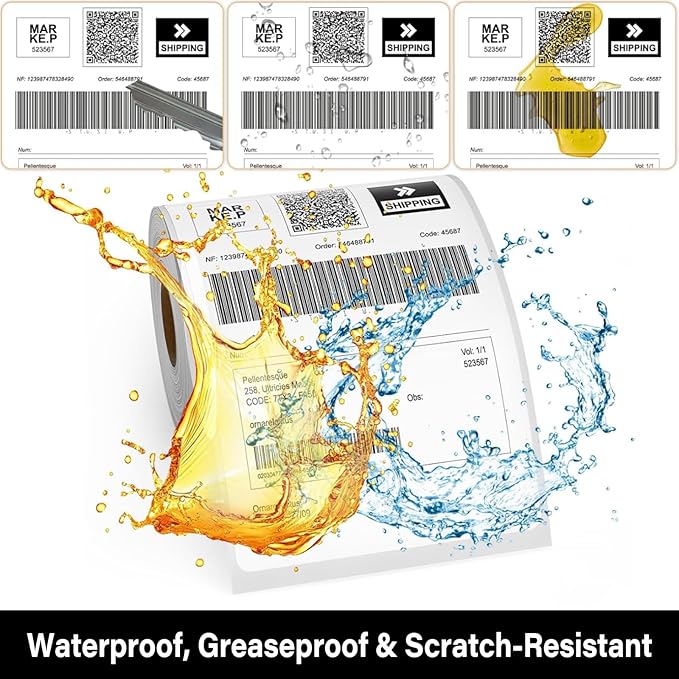 4x6 Thermal Shipping Labels - 1 Roll of 350, Perforated & Strong Adhesive, Direct Thermal Labels Compatible with Rollo, Zebra, for Amazon UPS FedEx Shopify