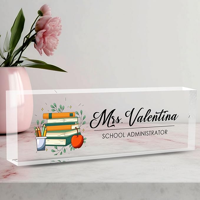 Desk Name Plate Personalized, Teacher Name Plate for Desk, Office Desk Decor for Women and Men, Employee Appreciation Gifts The Office Gifts for Teacher