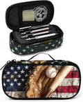 Baseball Flag Pencil Case Pencil Pouch Large Capacity Pen Bag School Office Organizer Stationery Storage Box For Girls Boys Teen Kids