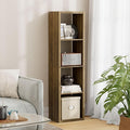 4 Cube Storage Organizer Single Row, Cube Shelf with Heavy-Duty Thick Boards, 13.31" L x 9.37" W x 48.82" H, Smooth Easy-Clean Panels, Simple Assembly, for Living Room Bedroom Office, Brown