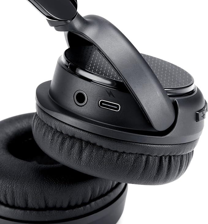 Amazon Basics Bluetooth Headphones Wireless with Microphone, On Ear, 35 Hour Playtime, Foldable, One Size, Collapsible Travel Friendly, Black