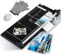 CGOLDENWALL A2 Rotary Paper Trimmer, 12 Sheets, w/Extra Blade & Gloves, for Cardstock Photo, Heavy Duty Paper Cutter for Offices Schools Crafts (24.8 Inch Cut Length)