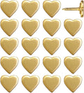 Mini Gold Heart Push Pins - Mini Gold Metal Heart Map Pinss - for Cork Board, Maps, or Lapel Pin Use - Designed in USA - Set of 20