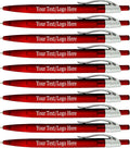 Personalized Pens With your Custom Logo or Text-500 Pack Bulk-for Businesses, Parties, and Events, Custom Printed Ballpoint Click Pens, Translucent Barrel, Red Pen, Black Ink