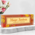 Personalized Name Plate for Desk Custom Acrylic Desk Name Plate Custom Employee Appreciation Gifts Office Gifts for Women, Men, Boss, Coworkers, Teacher, Nurse (Autumn)