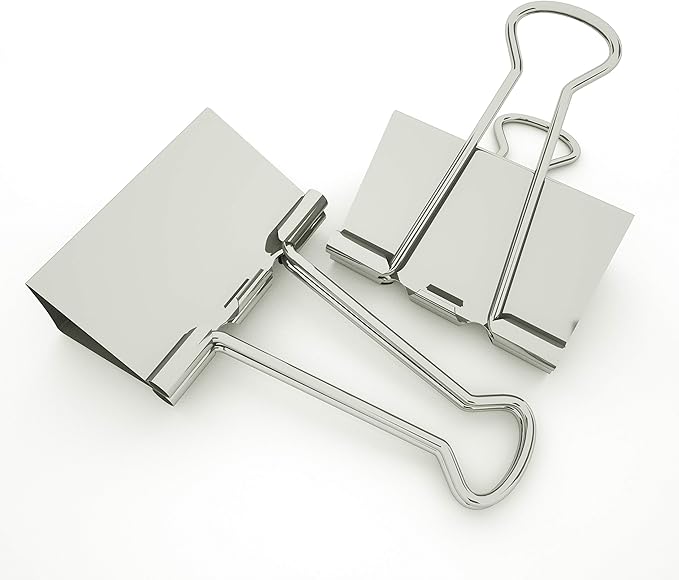[15-PCS] Silver Large Binder Clips, Jumbo Metal Clamp 2" / 50 mm (Silver, 15-PCS)