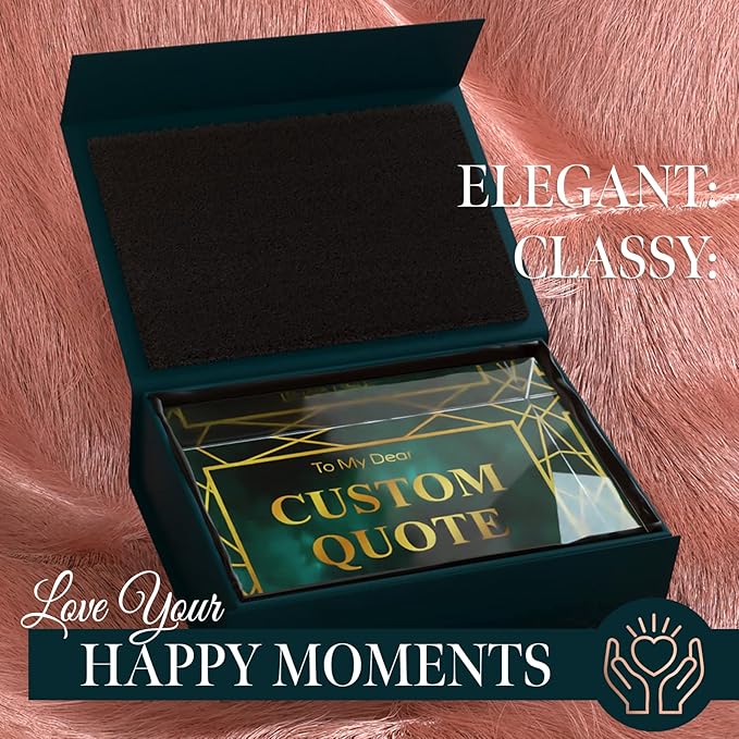 Personalized Gifts, Custom Quote Block Letter Board,Crystal-Clear Acrylic with Gift Box,17 Styles, Holiday and Christmas Gift for Mom, Dad, Girlfriend, Him or Her, Husband, Wife (4"x6", Affluent)