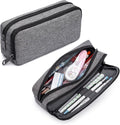 Della Gao Big Capacity Pencil Pen Case Nylon Large Pencil Pouch Simple Stationery Bag Office Organizer Pen Bag for Men Women - Grey