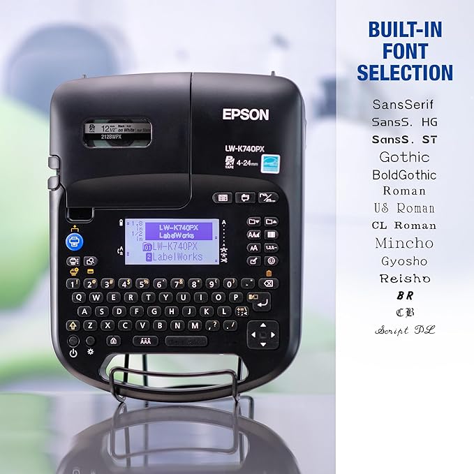 LABELWORKS Epson LW-K740PX Industrial Handheld Label Maker for Office Home & Healthcare – Custom Durable Identification and Organization Labels - Full Kit