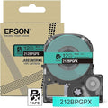 Epson LABELWORKS 212BPGPX Genuine PET (Polyester) Tape Cartridge - Black on Pearl Green Designer Craft Label Maker Tape - 1/2" (12MM) Wide, 30'