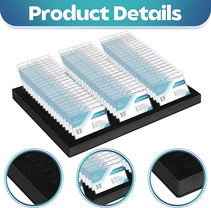 Lincia 1 Pcs Name Badge Holder ID Badge Tray Organizer Name Badge Organizer Badge Foam Holds 60 Badges ID Tag Name Badge Organizer Name Tag Holders for Office, 16 3/4 x 12 x 1 1/4 Inch