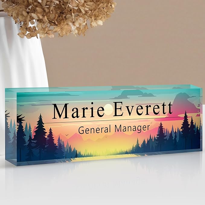 Custom Name Plate for Desk | Personalized Desk Name Plate | Personalized Boss Employee Appreciation Gifts | Acrylic Name Plate Office Desk Accessories