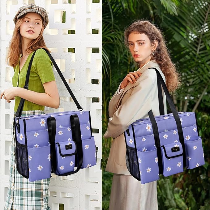 Utility Tote - Water Resistant with 19 Exterior/Interior Pockets - Large Women/Teacher/Work Bag