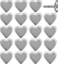 Mini Silver Heart Push Pins - Mini Silver Metal Heart Map Pins - for Cork Board, Maps, or Lapel Pin Use - Designed in USA - Set of 20