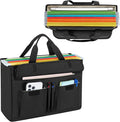 LoDrid Portable File Box with Handle, Foldable Bag for Legal Size File Folder, Separated Storage Laptop Layer (up to 15.6 Inch), Black, Bag Only(Patent Design)