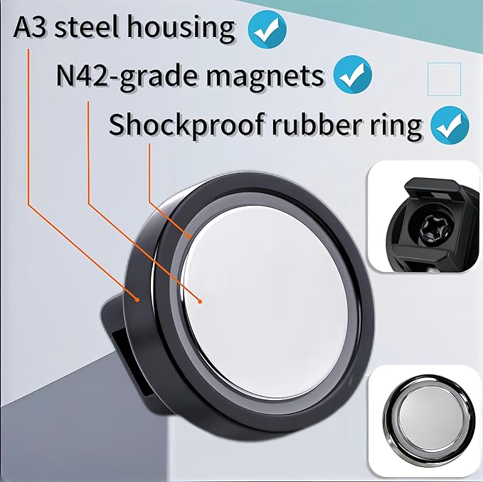 12Pcs Magnetic Cable Zip Tie Mounts with Duty Zip | Multipurpose Magnetic Cable Holder for Cable Management | Includes Adhesive Tabs for Non-metal Surfaces, Suitable for Walls, Tables and Cars
