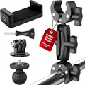 Premium 3-in-1 Umbrella Clamp for Chairs, Strollers, Boats & Kayaks Adjustable Mounting Bracket for Umbrella, Camera & Phone Durable Anti Slip Trolling Motor Stabilizer for Outdoor Hands Free Use