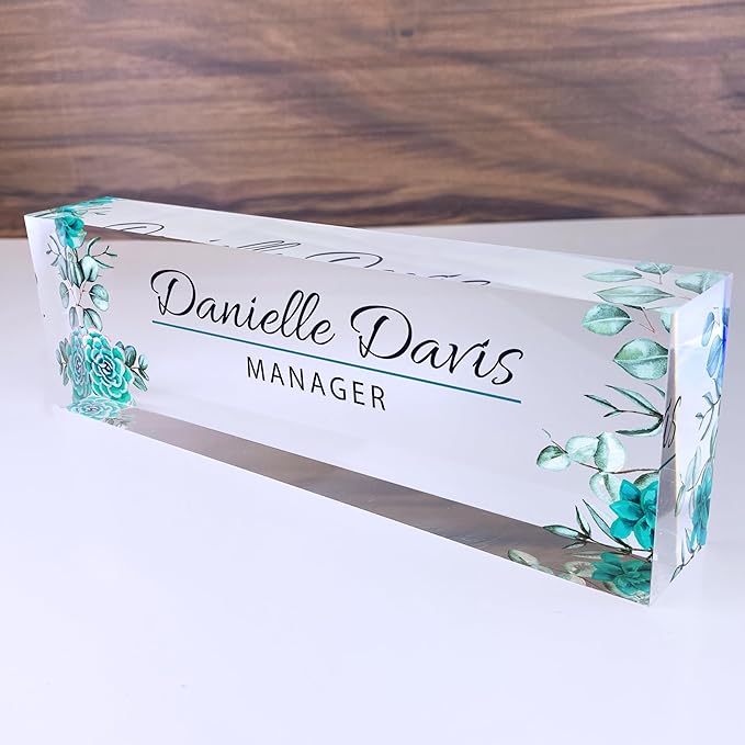 ARTBLOX | Custom Name Plate for Desk, Office Decor, Teacher Desk Name Plate, Teacher Gift, School Counselor Gift, Gift for Women, Teacher Appreciation