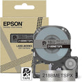 Epson LABELWORKS 218BMETSPX Genuine PET (Polyester) Tape Cartridge - Black on Metallic Silver Designer Craft Label Maker Tape - 3/4" (18MM) Wide, 30'