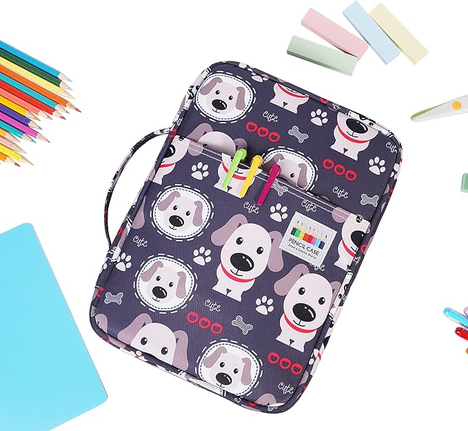 BOMKEE Coloring Pencil Case 220 Slots Pencils/Gel Pens Organizer Waterproof Travel Case Zipper Carrying Portable Pencil Markers Pen Holder Bag for Painter Writers
