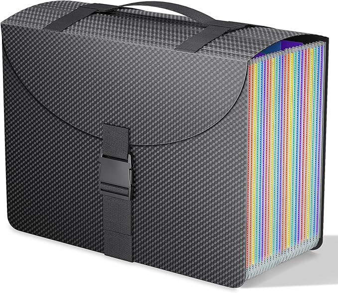 File Organizers with Handle,Portable Expanding File Folder,25 Pockets Accordion File Organizer for Receipt,Bill, A4/Letter Size Paper,Documents,a-z Tabs Include in Filing Folders Diamond