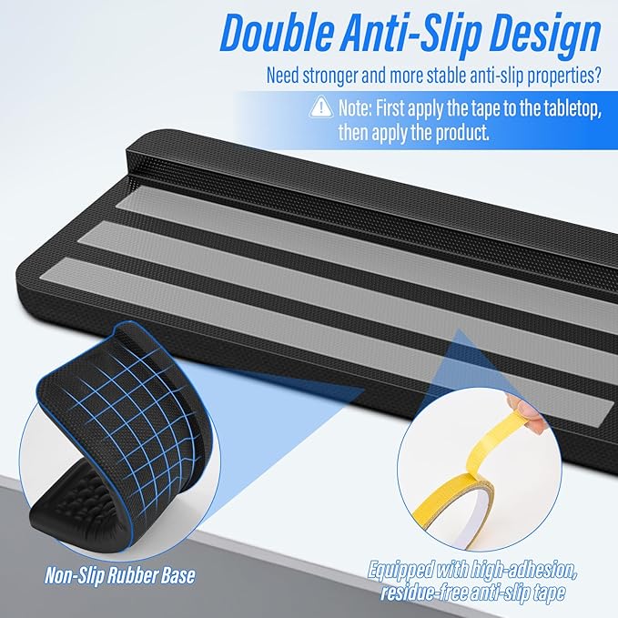 ELZO Desk Elbow Pads (2-Pack) L-Shaped Rest for Desk, Ergonomic Arm Rest Support, Memory Foam Desk Edge Cushion for Palm, Wrist & Forearm, Prevents Elbow & Wrist Strain