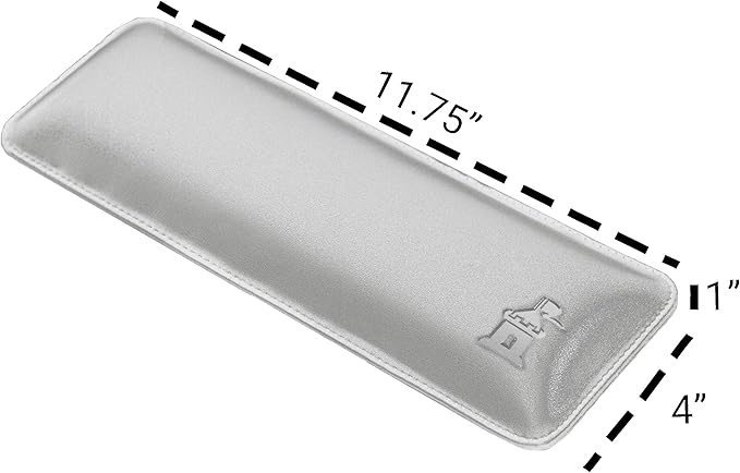 Bailey Compact by Castle - Wrist Rest for Keyboards with Around 61 Keys - Leather Ergonomic Computer Extra Firm Keyboard Wrist Support for Typists, Gaming, Heavy Office Use (Stone, Compact Size)