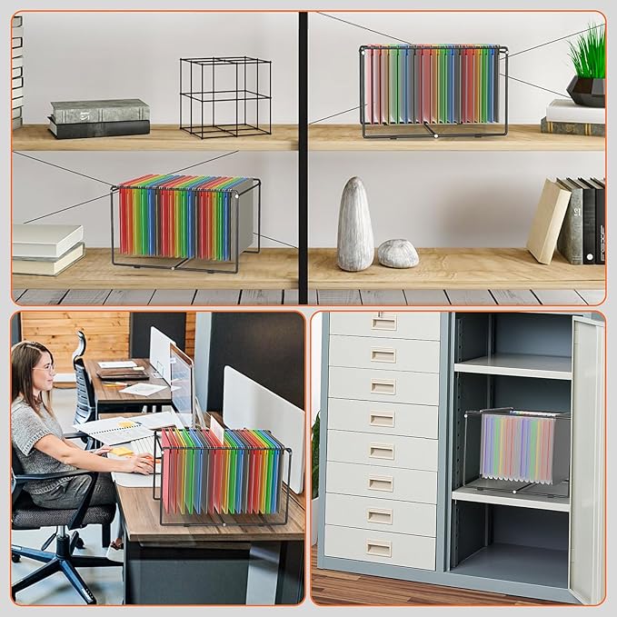Legal/Letter Size Hanging File Folder Frame,Special Design for Desk Top Use,Not fit any file Drawers,Hanging Files Holder,Desk Organizer for Accessories,Anti-Scratch/Rusty