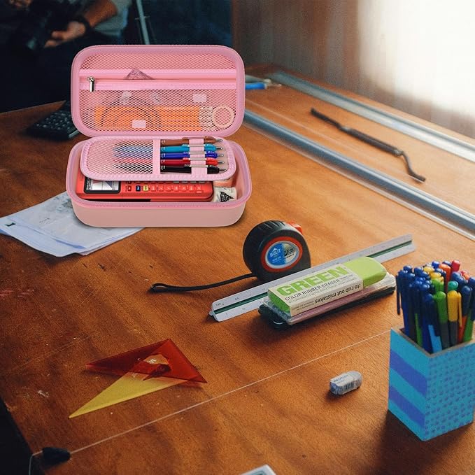 Pencil Case Pen Pouch Bag, Large Capacity Pencils Organizer Holder Office College Stationery Pen Marker Storage Supplies for adults, NOT INTENDED FOR USE BY CHILDREN 12 AND UNDER, Box Only (Pink)