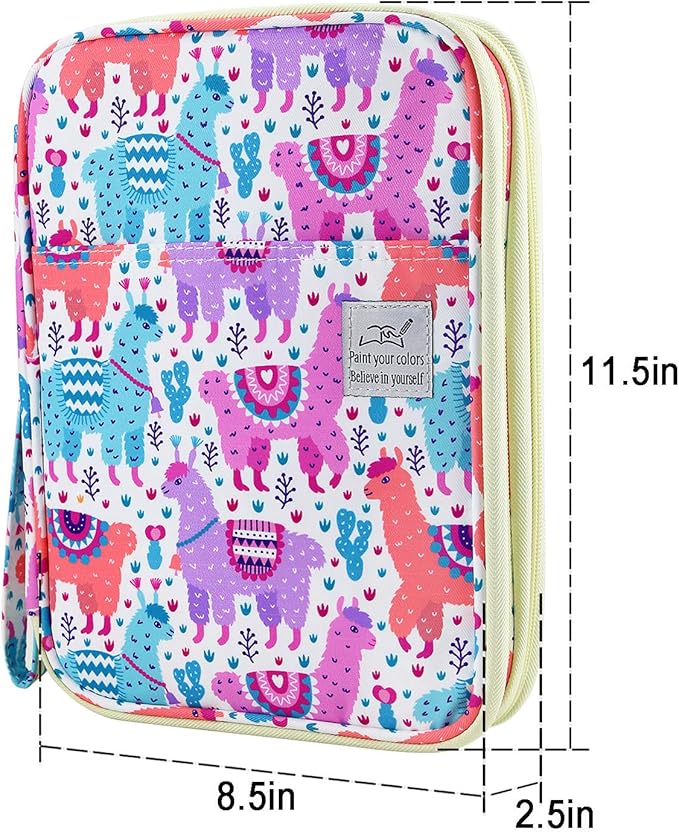 YOUSHARES 192 Slots Colored Pencil Case, Large Capacity Pencil Holder Pen Organizer Bag with Zipper for Prismacolor Watercolor Coloring Pencils, Gel Pens for Student & Artist (Color Alpaca)