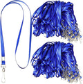 Gueevin 500 Pcs Lanyard Bulk Lanyards for Id Badges Lanyards for Keys Safety Woven Badge Lanyard with Clip Swivel J Hooks (Blue)