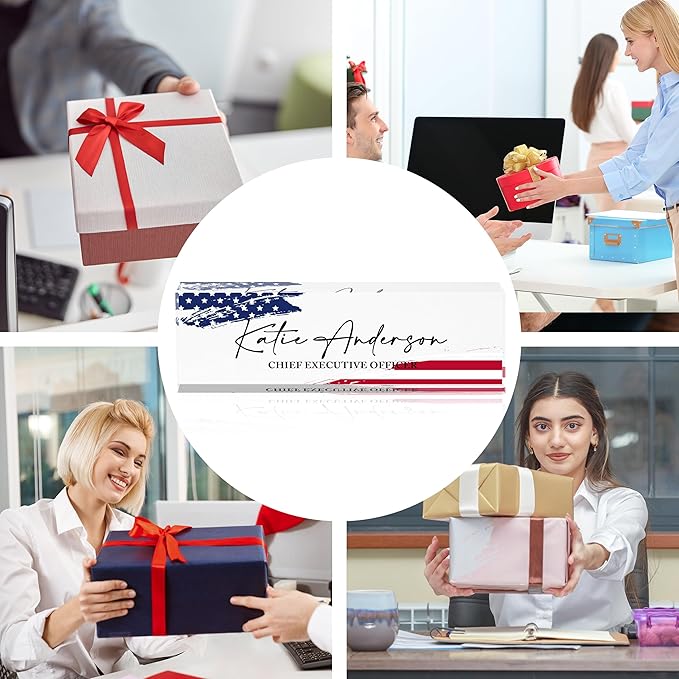 Name Plate for Desk-Personalized Name Plates for Desk-Name Plate Personalized for Office-Gifts for Teacher Boss Employee Appreciation Office Desk Decor (US Flag 5)