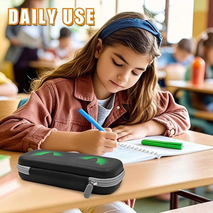 Green Eye Pencil Case Zip Pencil Box Multi Pouch Holder Desk Organizer For Boys Girls School Office