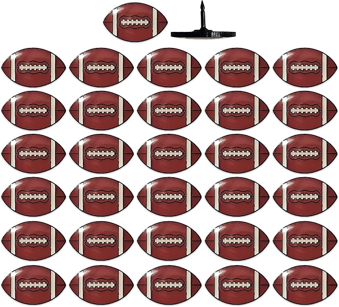 Football Push Pins, for Cork Board, Maps, or Lapel Pin Use, Designed in The USA, Football Pins, Set of 32