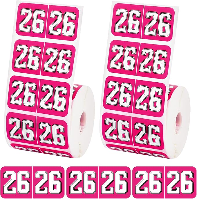 1000pcs 2026 Year Stickers, 3/4x1-1/2 Inch 26 Year Colored Self-Adhesive Stickers File Folder Labels Decals for Tab File Folders Office Supplies (Rose Red)