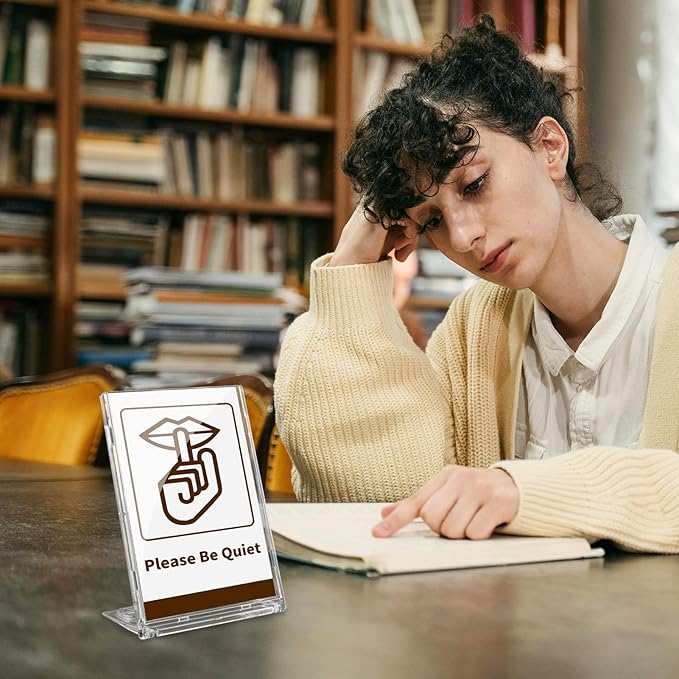 10 Pack 4x6 Inch Small Sign Holder Vertical, Double-Sided Usage with Swivel Base for Table Display, for Office, Store, Restaurant, Retail Counters, for Menu, Message Board, Note