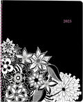 Cambridge 2025 Appointment Book Planner, Weekly & Monthly, 8-1/2" x 11", Large, FloraDoodle, White and Black (589-905-25)