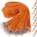 Epakh 100 Pcs Orange Lanyards Bulk for ID Badges Bulk Assorted Color Flat Badge Neck Lanyard with Swivel J Hook Clip for Student Teacher