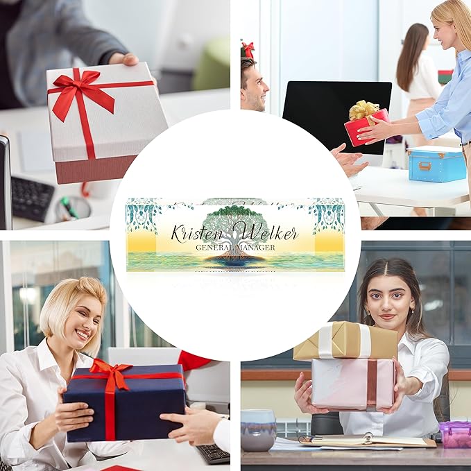 Personalized Acrylic Desk Name Plate Custom Employee Appreciation Gifts Office Gifts for Women, Men, Boss, Coworkers, Teacher, Nurse (Tree of Life)