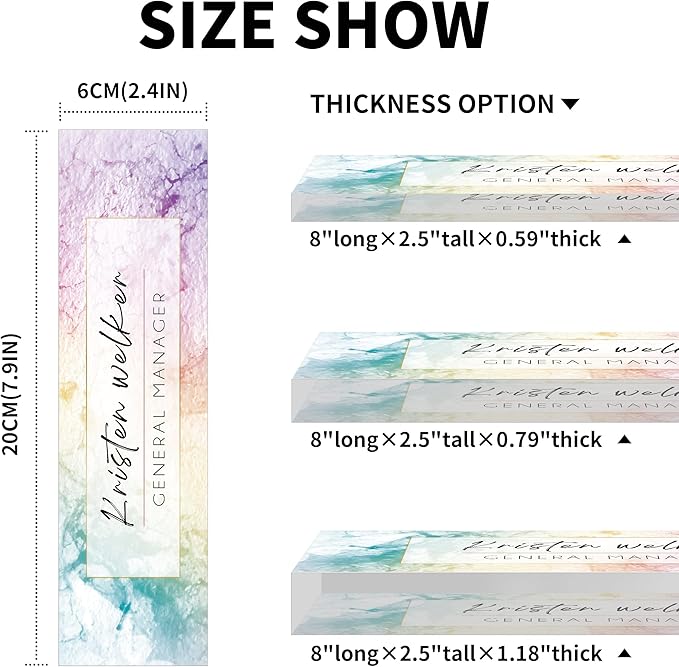 Desk Name Plate Personalized, Premium Blue Purple Texture Acrylic Desk Name Plate, Personalized Name Plate for Desk, Office Decor for Women or Men Coworkers, Boss, Employee, Teacher