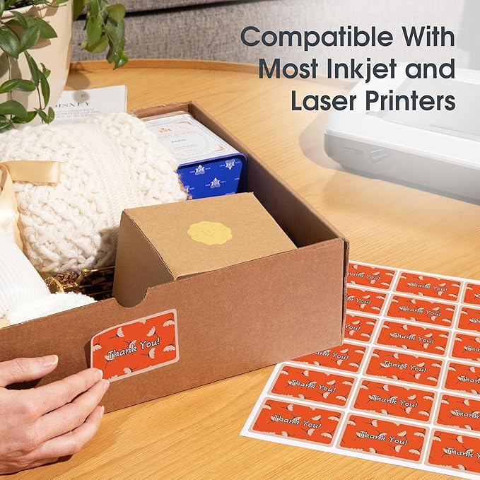 8.5" X 5.5" Printable Half-Sheet Shipping Labels for Inkjet and Laser Printers - 250 Sheets, 500 Custom Stickers for Mailing, Packages, and Address Labels - Spartan Industrial Template R025