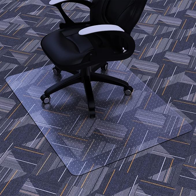Amyracel Chair Mat for Carpet, 48'' x 36'' Clear Computer Desk Chair Mat for Low Pile Carpeted Floors, Easy Glide Plastic Floor Mat for Office Chair on Carpet Protection