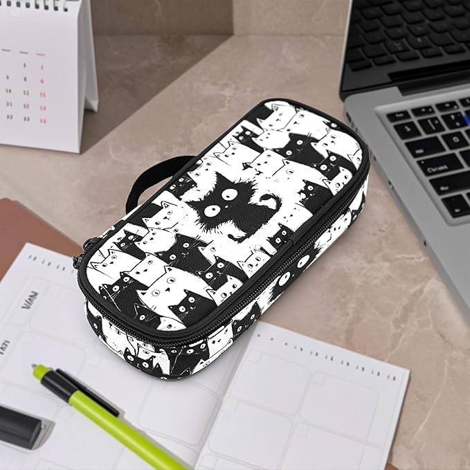 Cat Pencil Case Pencil Pouch Large Capacity Pen Bag School Office Organizer Stationery Storage Box For Girls Boys Teen Kids