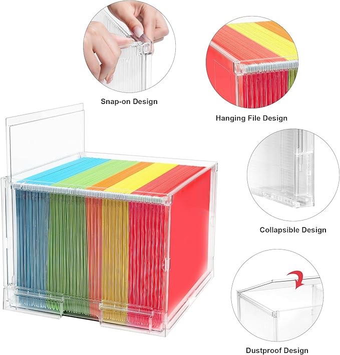 UMAIL File Box,Hanging File Organizer,Portable Storage Bins with Lids,Letter-size File Holder File Cabinet for Office/Home/Decor No Folders(1pack